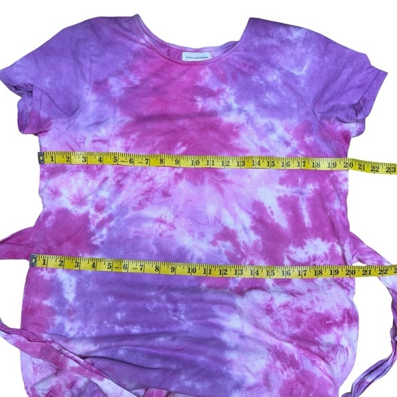 Lovers + Friends Dress Womens Large Pink Brooklyn Tie Dye Midi Side Slit Stretch - Picture 13 of 15